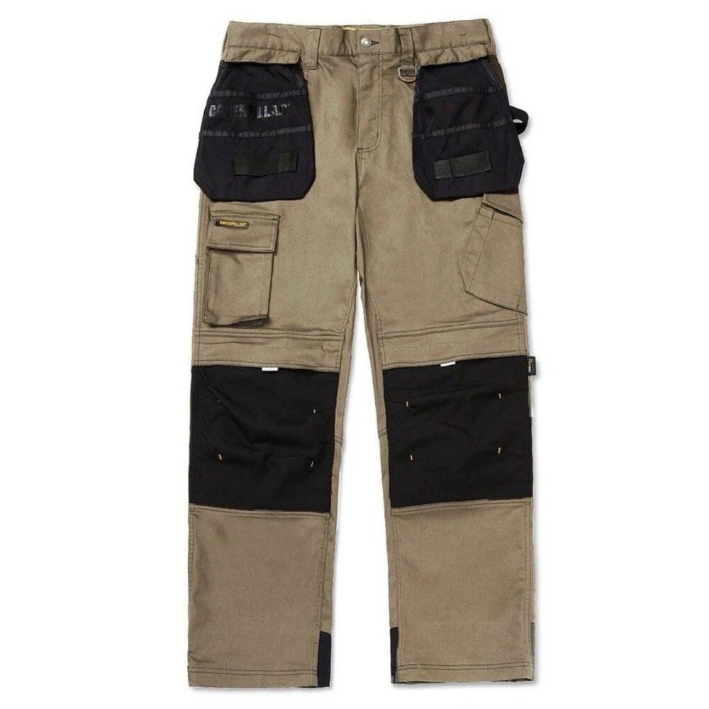 Caterpillar H2O Defender Water Resistant Work Pants for Men Dark Sand Size 50x34
